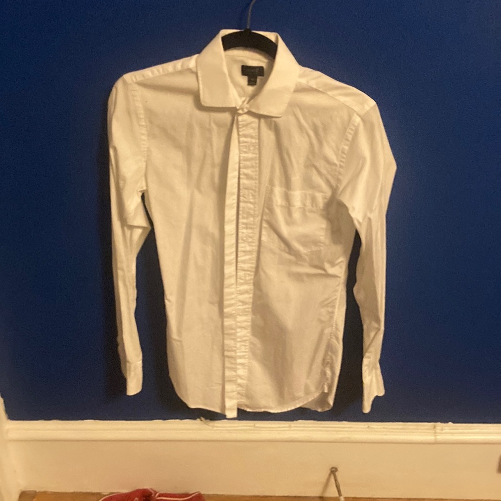 J crew white dress shirt 120s 2 ply. Men extra small